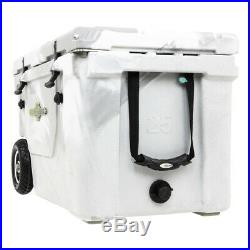 WYLD HC50-17W 50 Quart Dual Compartment Insulated Cooler with Wheels, White/Gray
