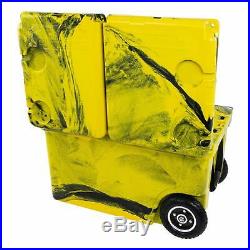 WYLD HC50-17YB 50 Qt. Dual Compartment Insulated Cooler with Wheels, YellowithBlack