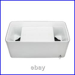 Warm Outdoor 80 Quart Rolling Patio Steel Party Cooler Cart Ice Chest Silver