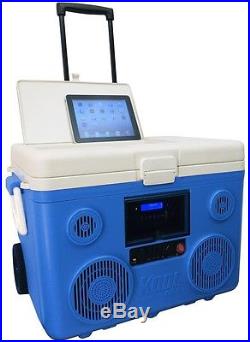 Wheeled Rolling Cooler Ice Chest 40 qt Igloo with Bluetooth Speaker Sound System