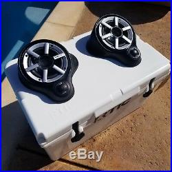 White Cooler Entertainment Speaker System with Bluetooth stereo ice chest cooler