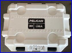 White and Grey Pelican 30 Qt Elite Cooler