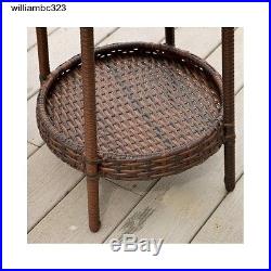 Wicker Ice Bucket Cooler Patio Outdoor Beverage Pool Party Bar Table Drink Home
