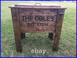 Wood cooler stand