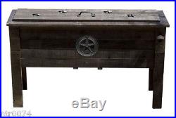 Wooden Cooler Rustic Bar Tavern Ice Box Ranch Beer Chest Yard Deck Party Rodeo