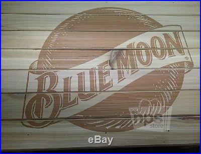 Wooden Cooler With Blue Moon Logo & Bottle Opener 25-3/4x15-3/4x16-1/2