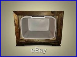 Wooden Ice Box Cooler Chest Deck Outdoor Furniture Wood Patio Man Cave Budweiser