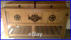 Wooden Patio Bar Cooler Outdoor Furniture BBQ Ice Chest