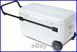 XL Cooler Wheeled Heavy Duty Ice Chest Drinks 5 Day Cold 110 qt Igloo Glide Pro