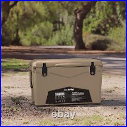 Xspec 60 Quart Roto Molded High Performance Ice Chest Outdoor Cooler, Sand