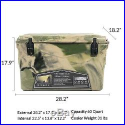 Xspec Roto Molded 60 Quart High Performance Cooler Ice Chest Outdoor Camouflage