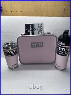 YETI Daytrip Lunch Box / 20 Oz Rambler / 18 Oz Bottle Ice Pink Hard To Find