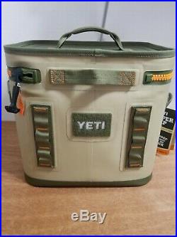 YETI Hopper Flip 12 Can Portable Cooler, Field Tan / Blaze Orange