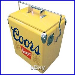 Yellow Stainless Steel 13 qt Capacity Coors Banquet Vintage Ice Chest Cooler