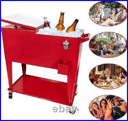 Yumhome Portable Rolling Cooler Cart 80 Quart Cooler cart for Party Ice Chest